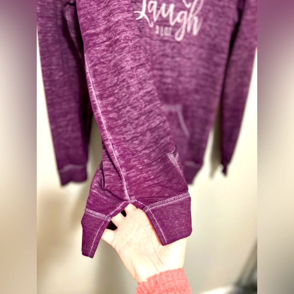Z by Zobha “Wine a Little Laugh a Lot” Long Sleeved Shirt (Size Large) - Picture 4 of 6